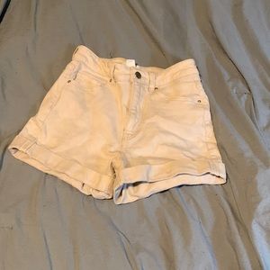 High rise white shorts